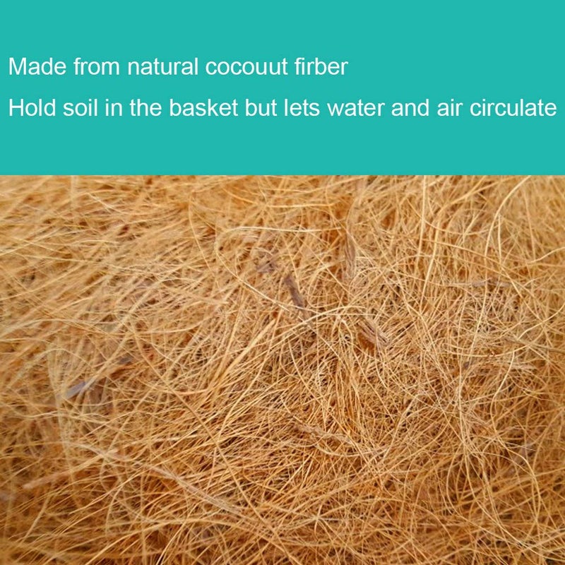 Frillybutts 2 PCS Coconut Liners for Planters Half Round 10"" Half Circle Coco Fiber Replacement Liners for Wall Hanging Baskets - Image 3